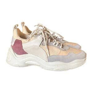 Iro Curverunner Sneakers Womens 8 Suede Colorblock Pink Gray Yellow Kylie Jenner